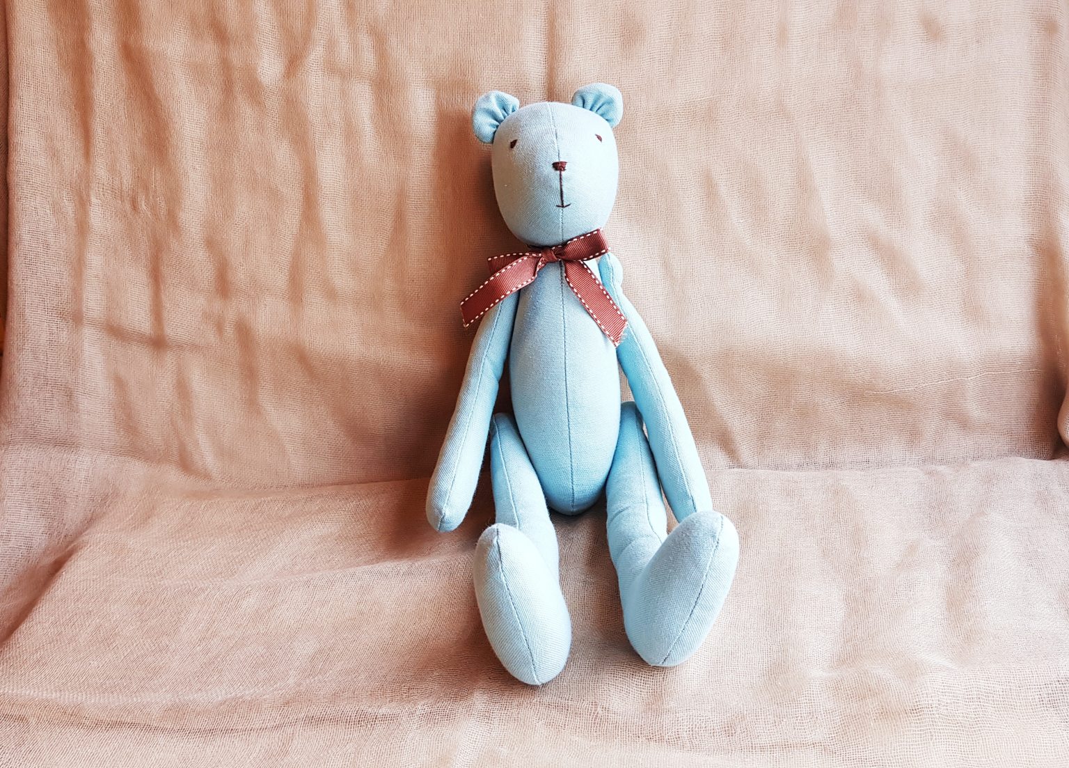 Handmade light blue bear