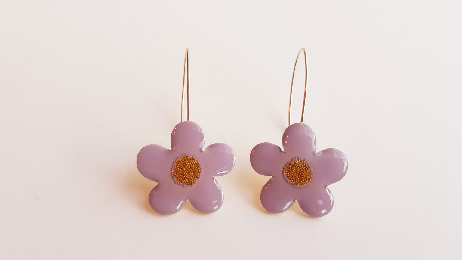 Earrings "Lilac daisy flowers"