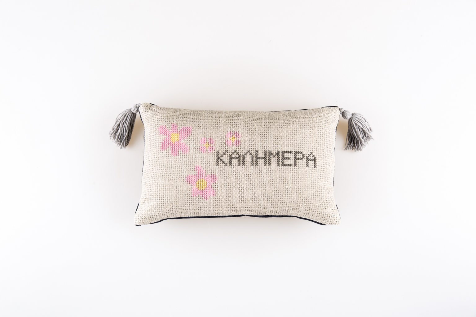 Handmade pillow "ΚΑΛΗΜΕΡΑ"