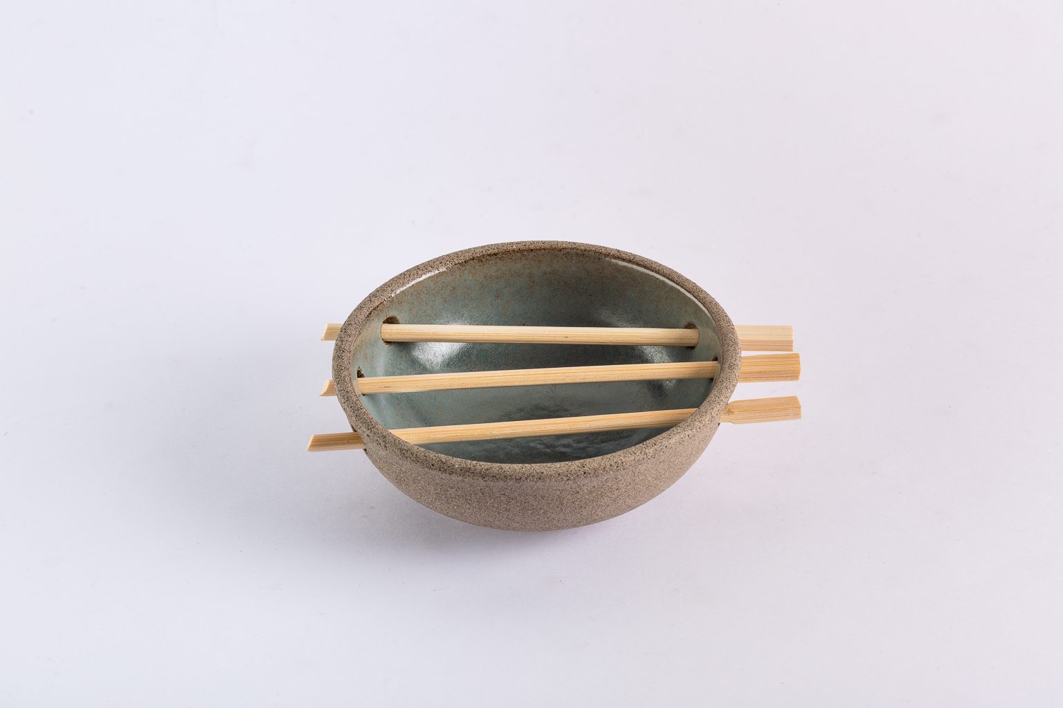 Handmade stoneware soap dish
