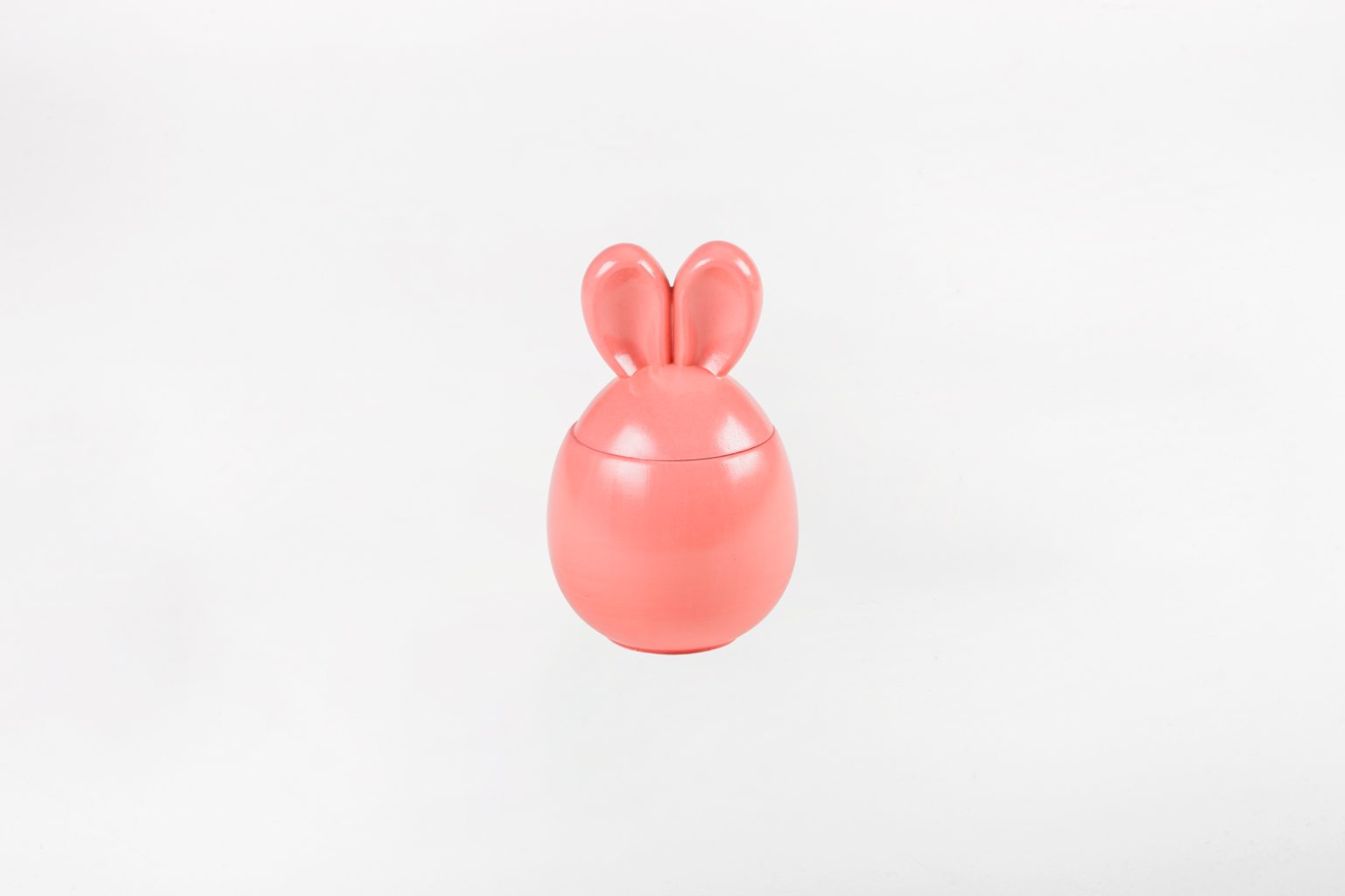 Bougie en céramique en forme de lapin corail