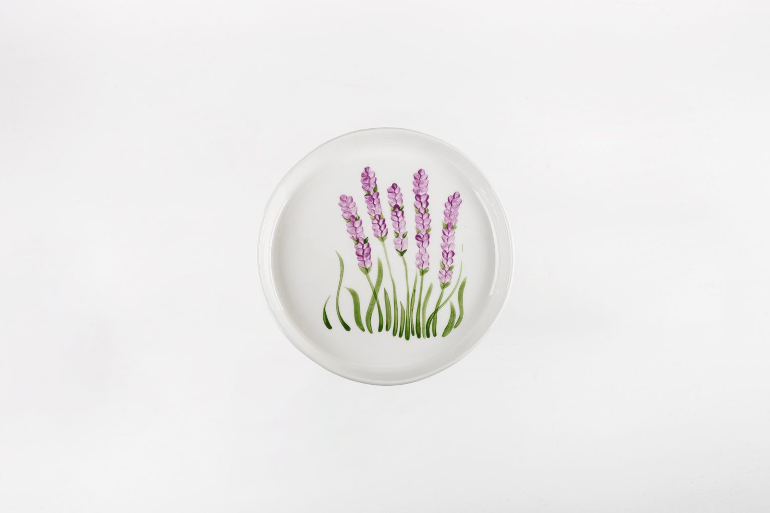 Porcelain ceramic platter with lavender 