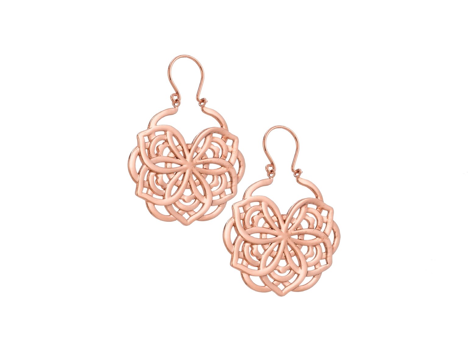 Rose gold-plated azalea earrings