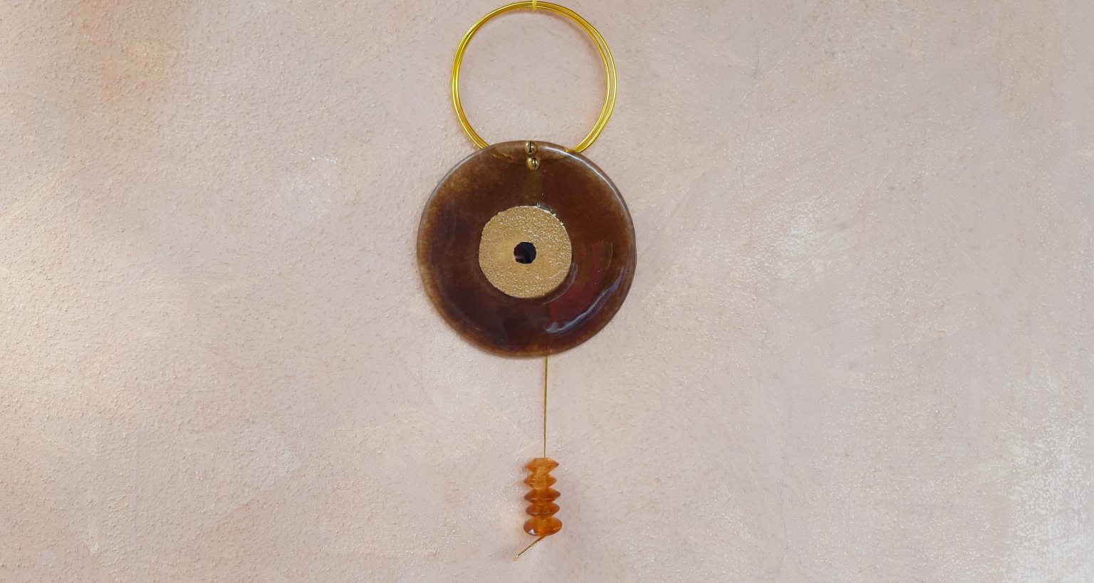 Handmade eye lucky charm (brown)