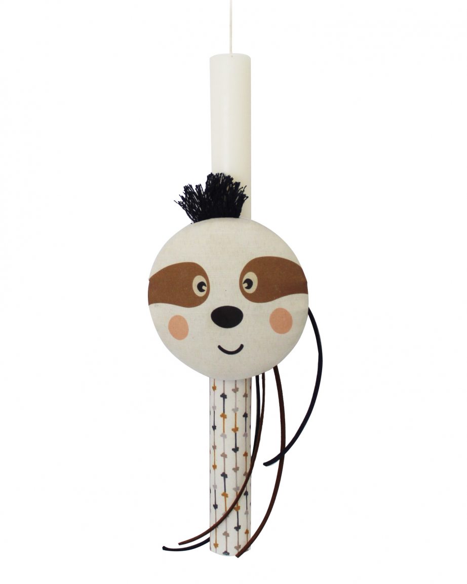 Handmade Easter candle with sloth