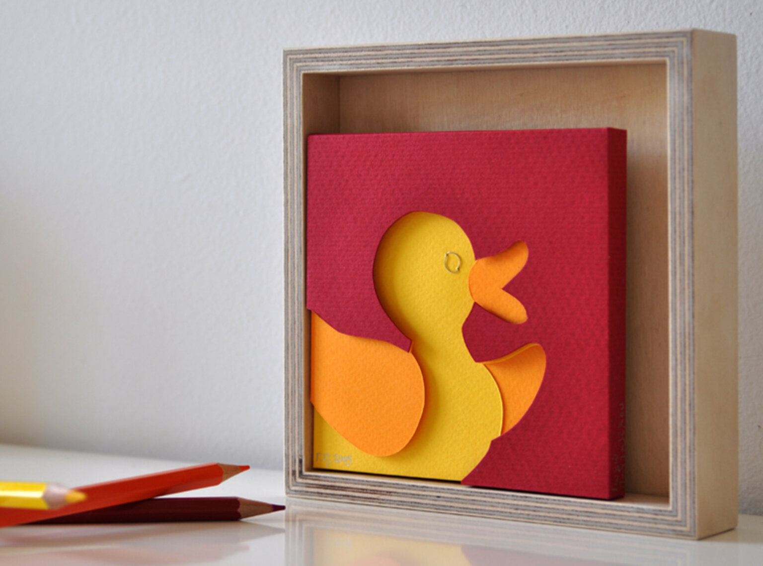 Wall frame with duckling