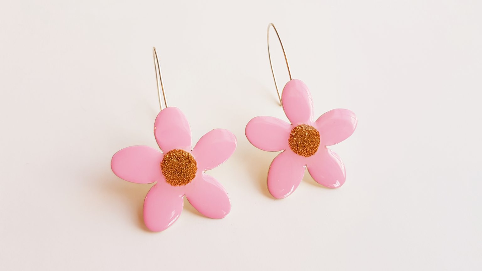 Earrings "Pink daisy flowers"