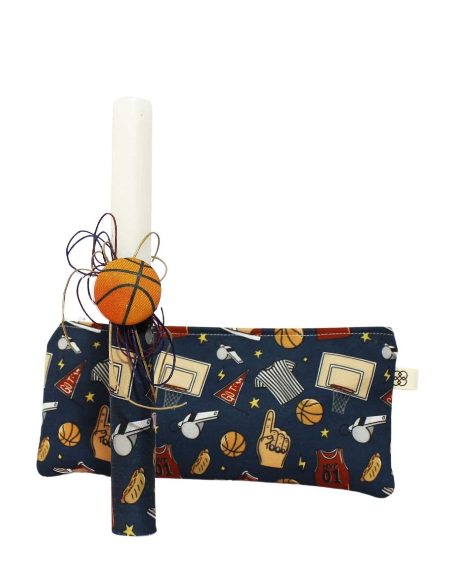 Χειροποίητη λαμπάδα με κασετίνα "Μπάσκετ" 