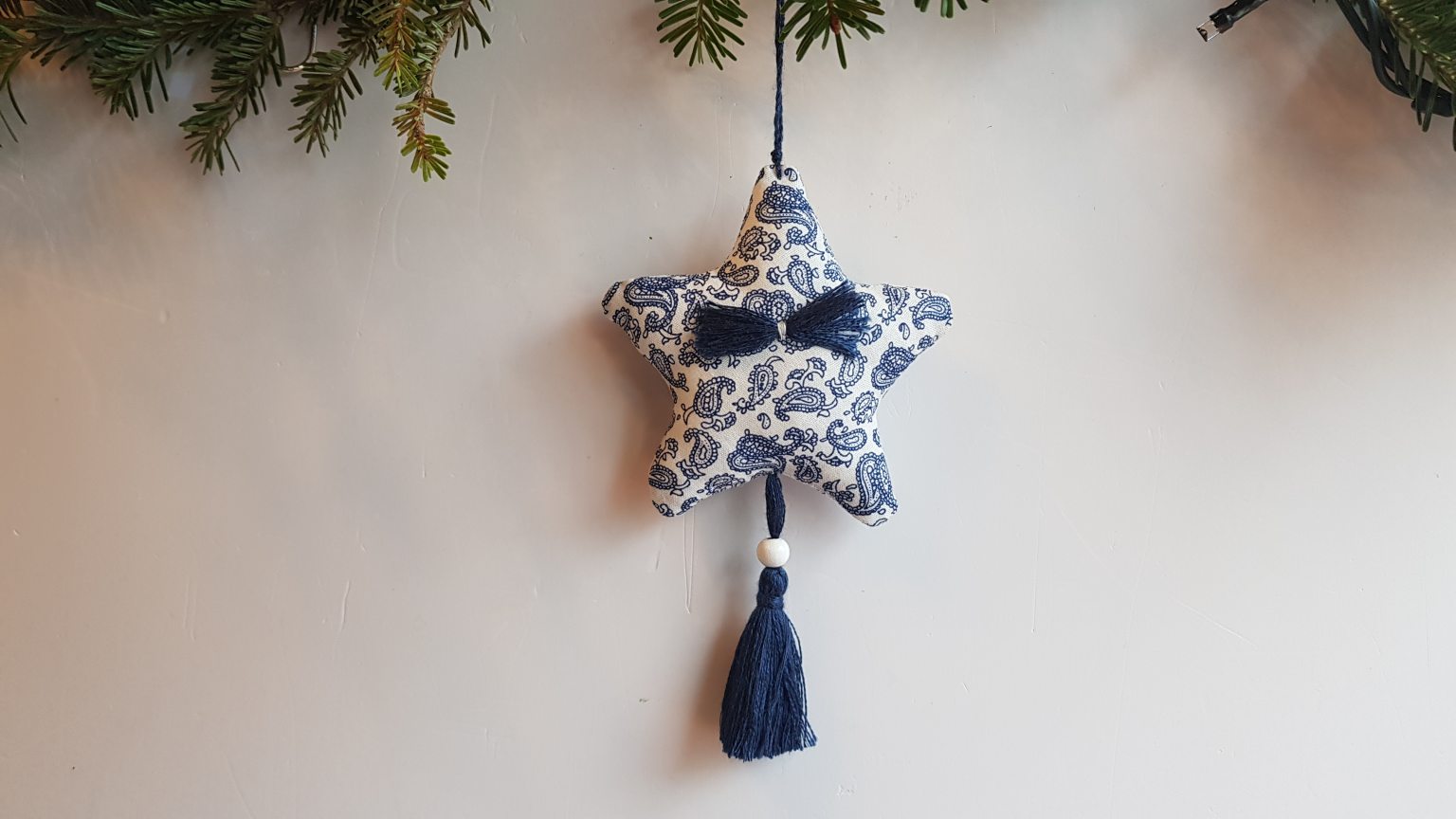 Χειροποίητο στολίδι αστεράκι μπλε