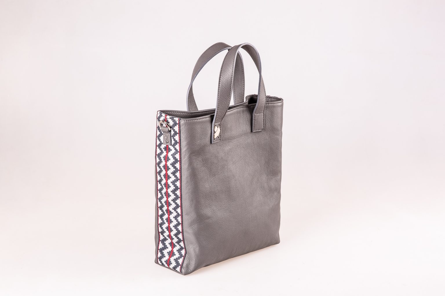 Sac en cuir gris