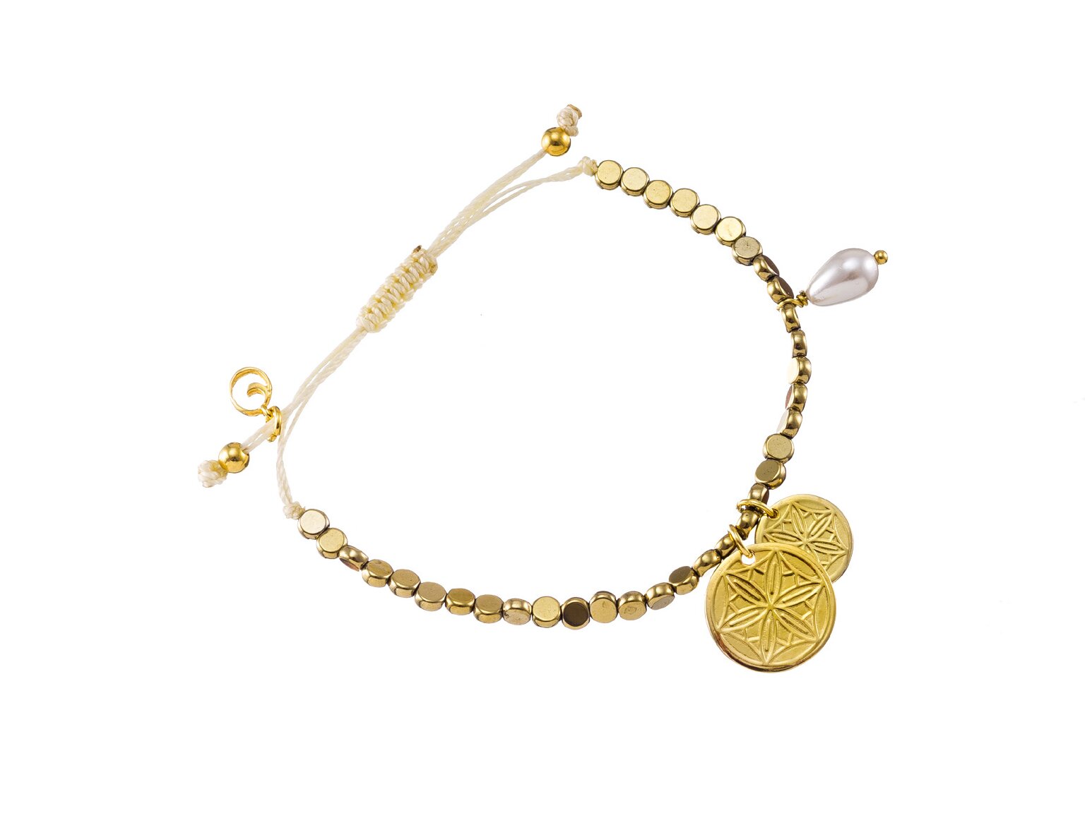 Gold-plated hematite bracelet