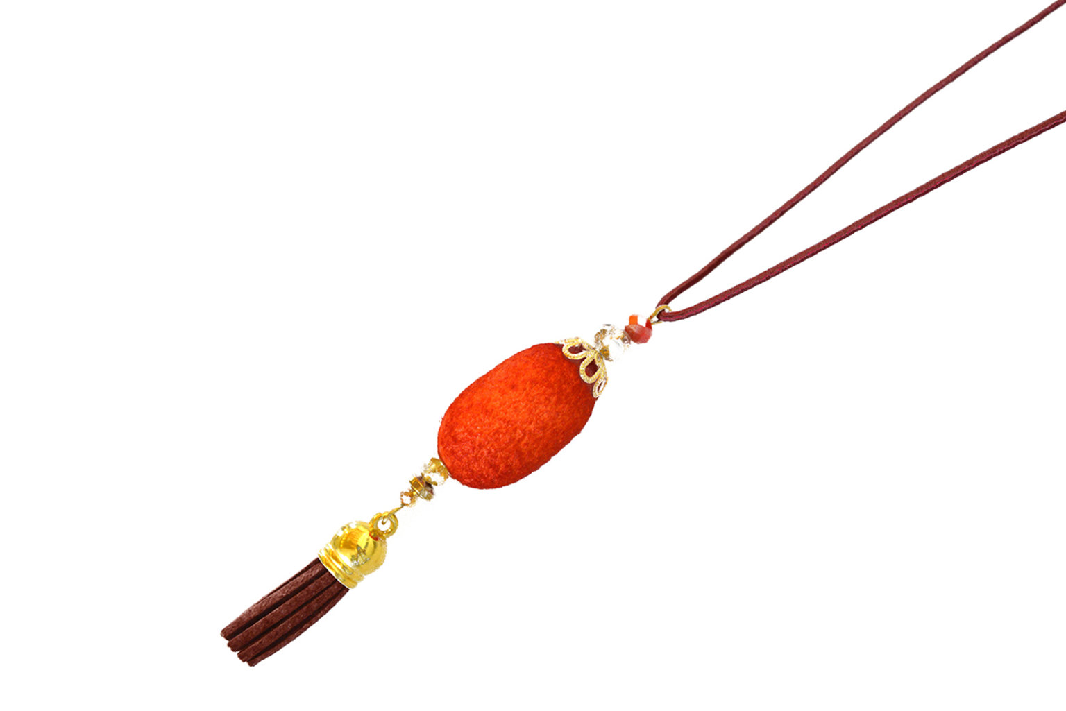 Collier au cocon unique rouge