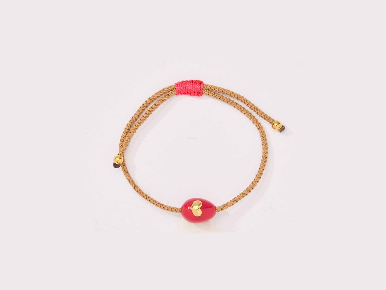 Bracelet with red egg "Heart"