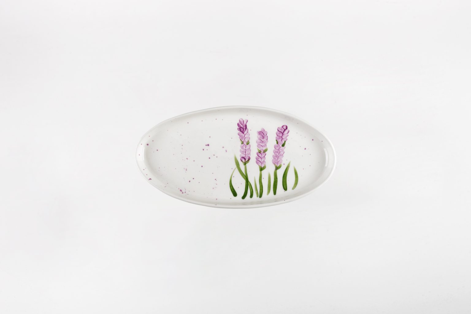 Porcelain oval platter with lavender