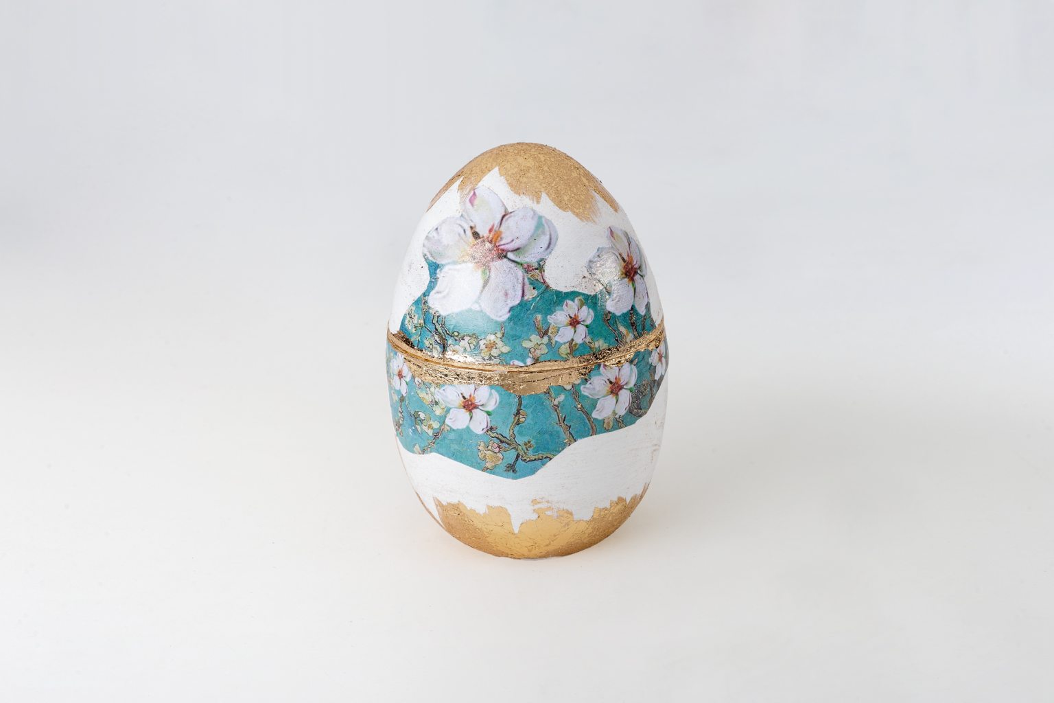 Handmade ceramic egg with flowers
