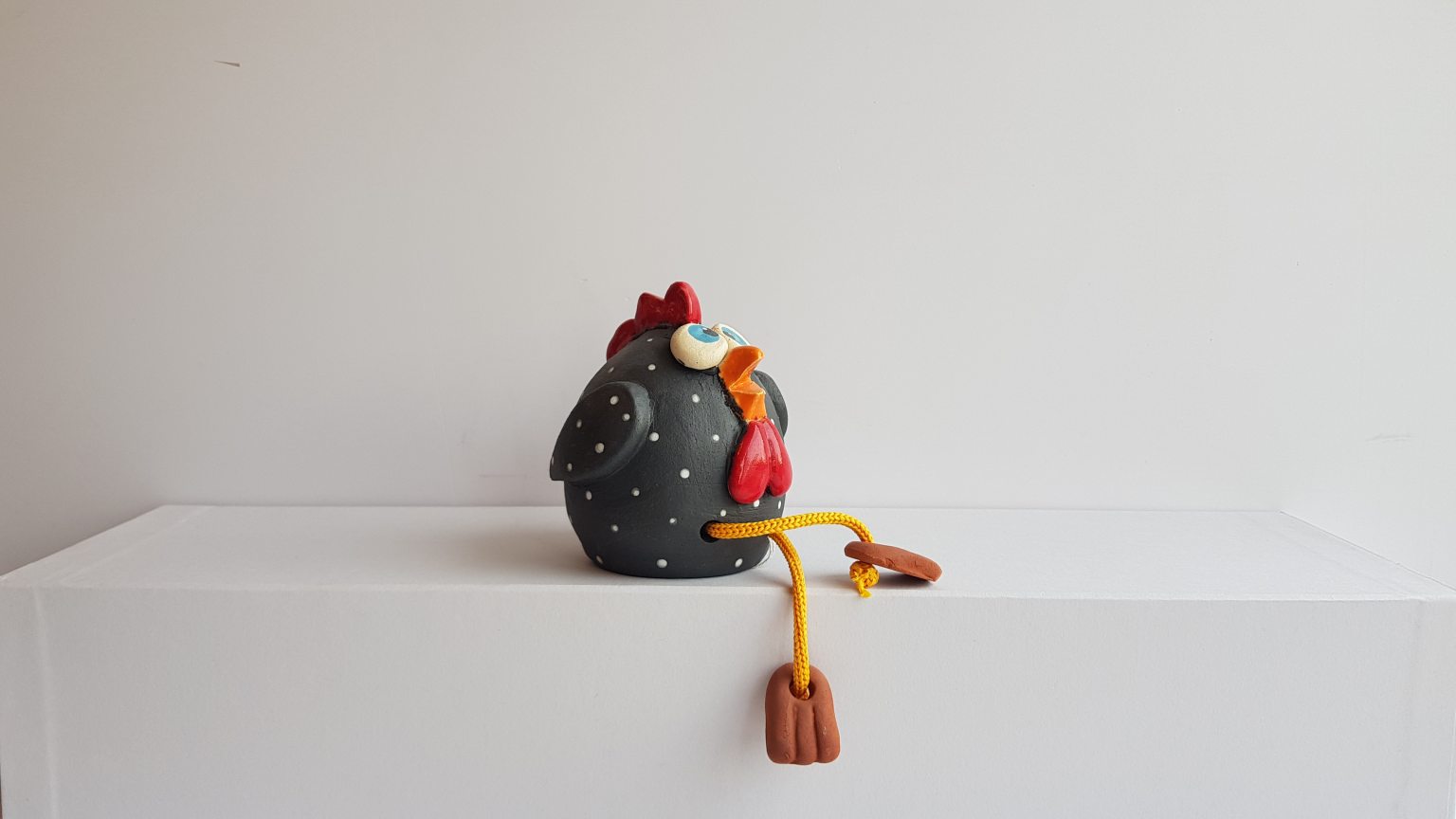 Small handmade ceramic chubby chicken