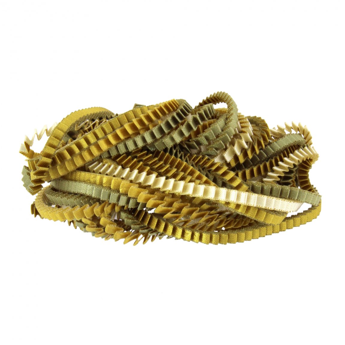 Gold, ecru & khaki satin necklace