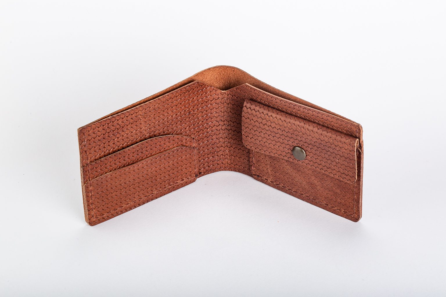 Brown mat leather wallet