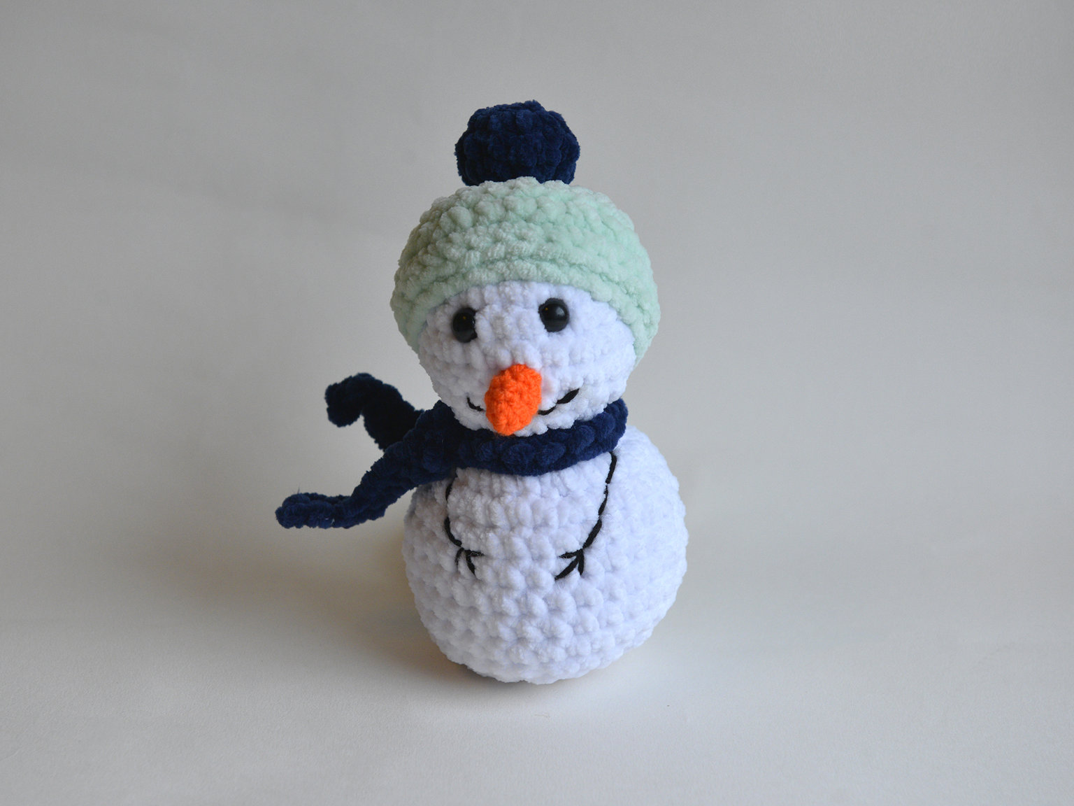 Hand-knitted snowman