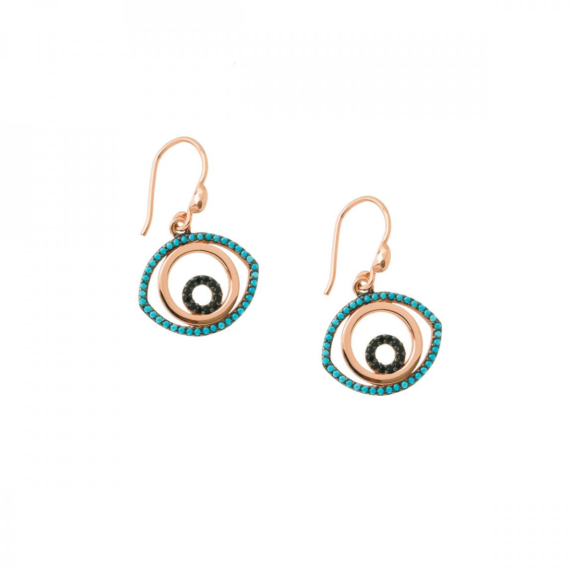 Gold-plated earrings with eyes